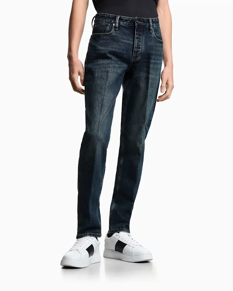 Джинси Emporio Armani J75 slim fit stone washed — фото 4