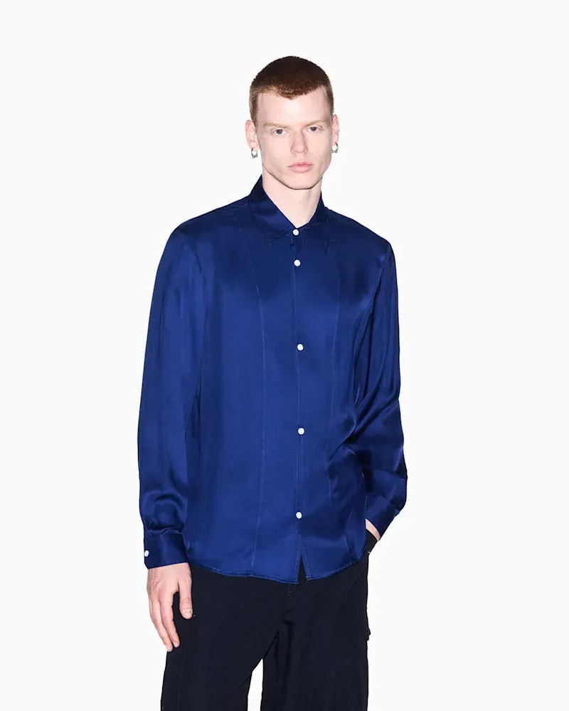Сорочка Armani Exchange oversize з еко-віскози — фото 4